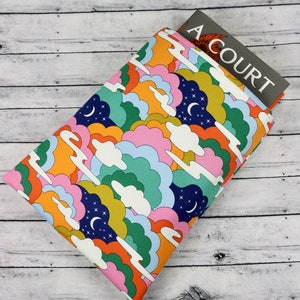 Stardust Cloudscape Moons Stars Clouds Large Padded Book Sleeve | Bookish Gift | Reader Gift | Book Holder | Book Cover | Book Protector