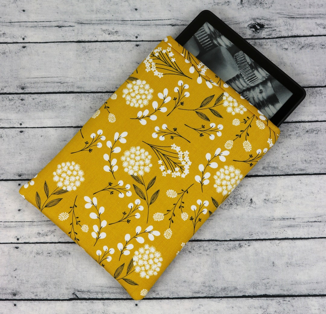 Woodland Print Yellow Mustard Kindle Paperwhite Padded Sleeve | Bookish ...