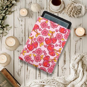 Cherries Kindle Paperwhite Sleeve | Bookish Gift | Kindle Sleeve | Padded Sleeve | E-reader Sleeve