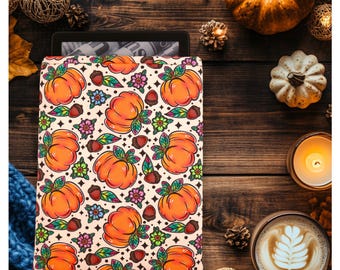Tattoo Pumpkins | Fall | Halloween | Kindle Paperwhite Sleeve | Exclusive Fabric | Kindle Sleeve | Padded Sleeve | E-reader Sleeve