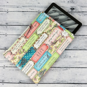 Readerville Bookmarks Kindle Paperwhite Sleeve | Book Gift | Bookish Gift | Reader Gift | Padded Sleeve | E-reader Sleeve | Maywood Studio