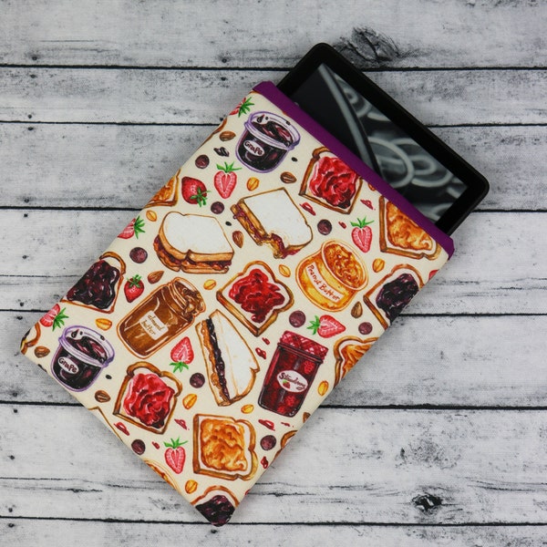 Peanut Butter Jelly Time Kindle Paperwhite Sleeve | Bookish Gift | Reader Gift | Padded Sleeve | Book Gift | E-reader Sleeve