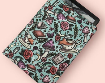 Bookish Mushroom Tea Party Kindle Paperwhite Sleeve | Bookish Gift | Kindle Sleeve | Padded Sleeve | Book Gift | E-reader Sleeve