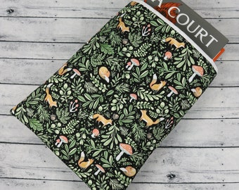 Foxes and Mushrooms Forest Large Book Sleeve | Padded  |  Fall Sleeve | Bookish Gift | Book Gift