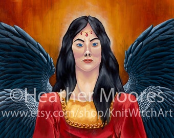 Morrigan Print | Painting | Samhain | Altar | Pagan | Wicca | Witchcraft | Druid | Painting | Goddess | Magick | Celtic | Pagan Art