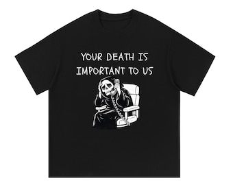 Grim Reaper Dark Humor Essential Cotton T-Shirt