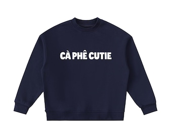 Essential Fleece Kids' Crewneck Sweatshirt - Ca Phe Cutie - Vietnamese Themed