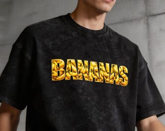 Bananas - For Bananas Fan - Snow Washed Oversized Cotton T-Shirt