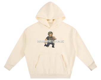 Outnumbered by Paws - Military Dad - Father's Day - Essential Heavyweight Boxy Fleece Hoodie