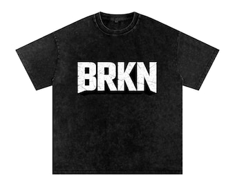 BRKN - Broken - Snow Washed Oversized Cotton T-Shirt