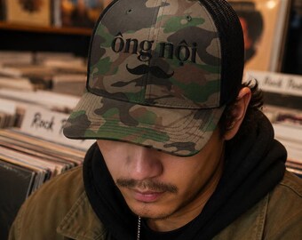 Ong Noi Vietnamese Camouflage Trucker Hat, Vietnamese Grandpa Cap, Gift for Grandfather