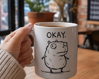 Okay. Derpy Possum Shirt | Funny Wall-Eyed | White Glossy Mug