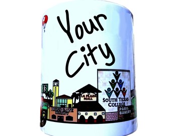 Custom DESIGN Mok City Skyline Gift Realtor Closing Gepersonaliseerde Corporate Medewerker Familiereünie Herinneringen