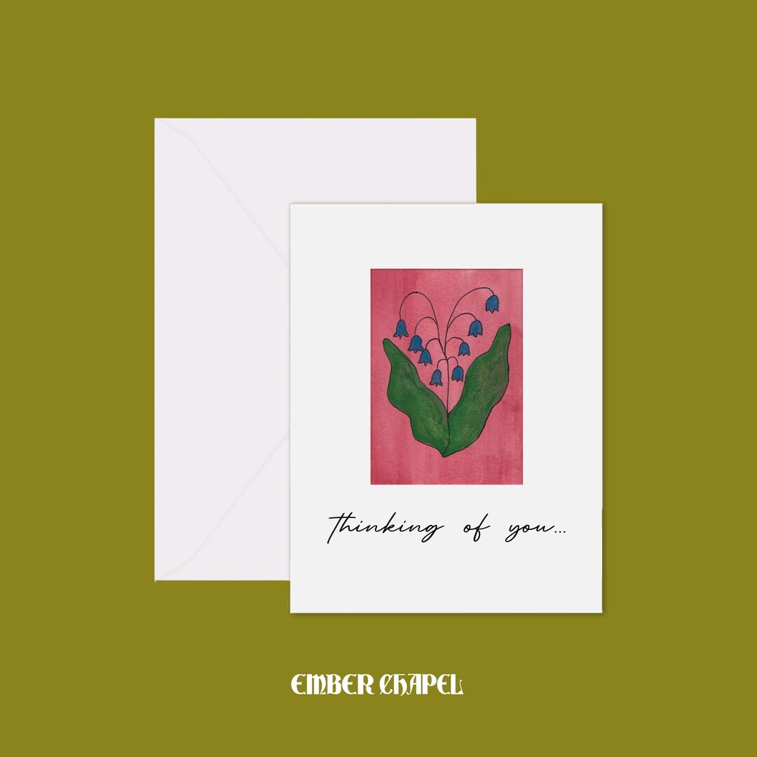 Thinking of You Flowers Greeting Card | Sympathy Card | Watercolor ...