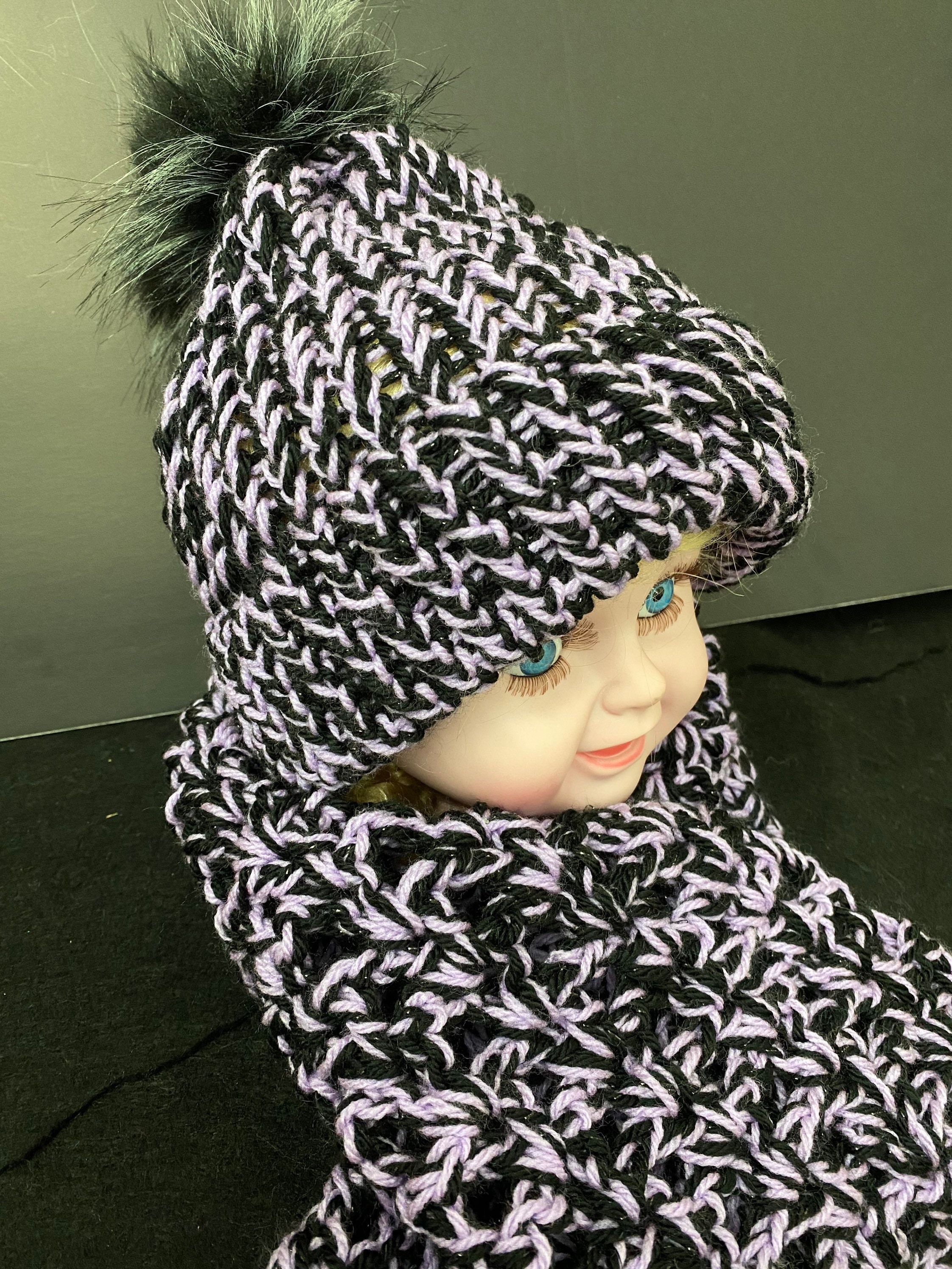 Lively Lavender and Black Sport Sparkle Yarn Are Woven Etsy