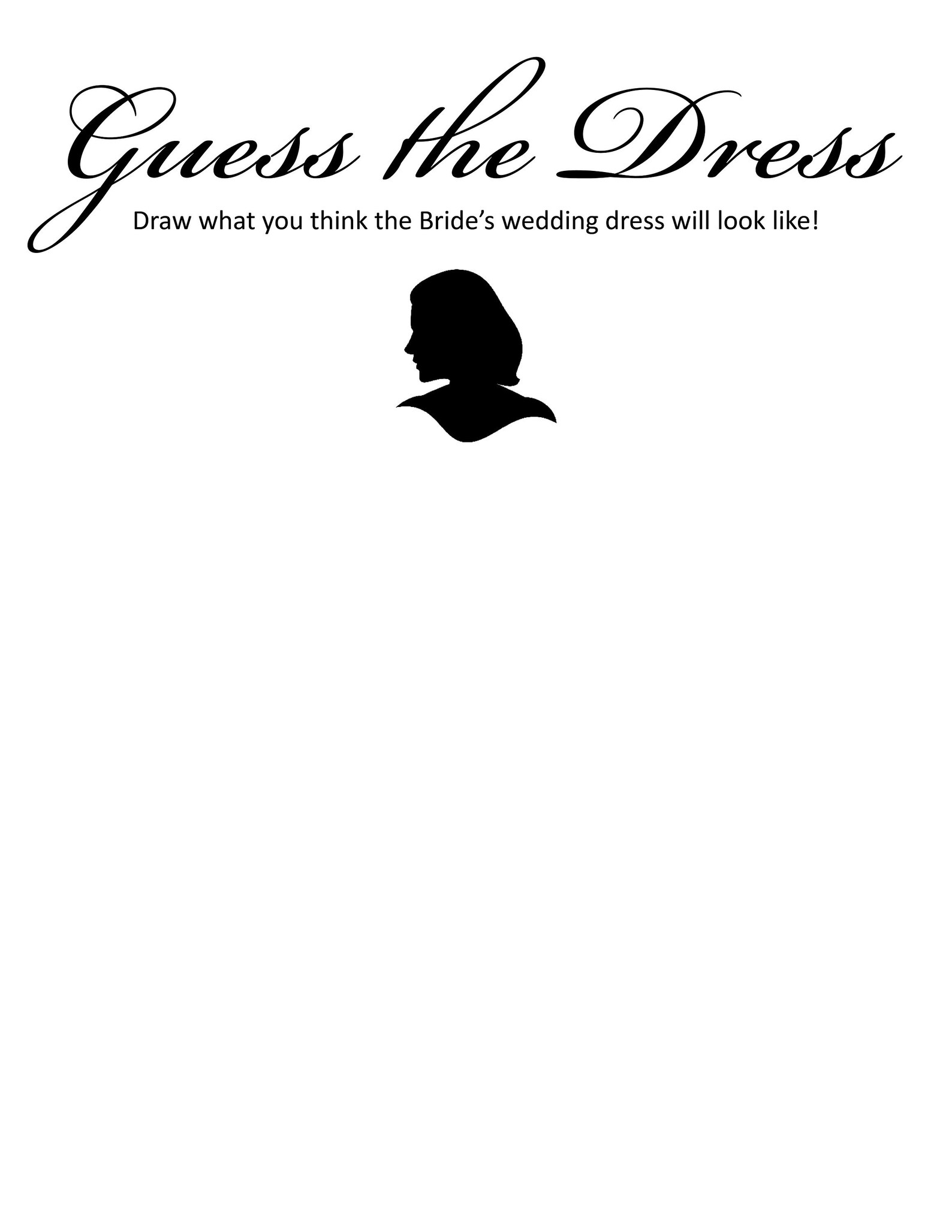 Guess the Dress Coloring Page-Kids Activity for Bridal Showers | Etsy
