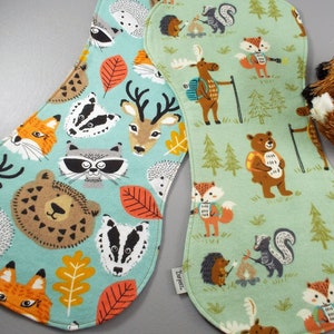 Take a Hike - Burp Pad Set:  fox, moose, deer, skunk, raccoon, bear, hedgehog, opossum