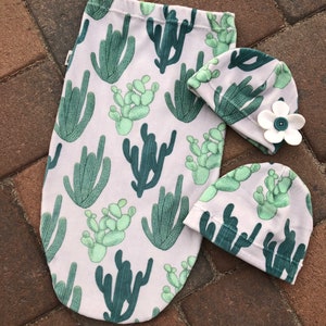 Sweet Swaddle Sacks Southwest and Cactus Newborn Minky Cactus