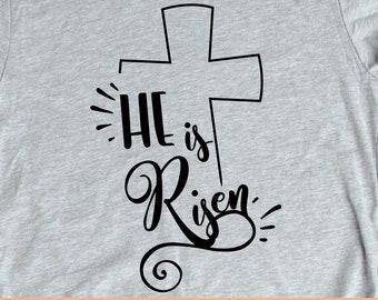 He is risen SVG, Easter SVG, Christian Svg, Cross Svg, Christian Cross Svg, SVG FIles for Cricut, Easter Cricut Files, Silhouette Files