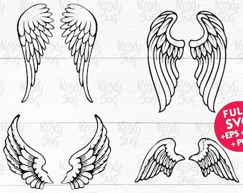 Wings SVG Wings Silhouette Angel Wings Wings Cut File | Etsy