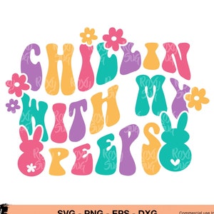 Chillin' With My Peeps Three Bunnies SVG PNG - Inspire Uplift