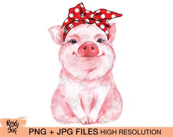 Download Watercolor Pig Png Etsy