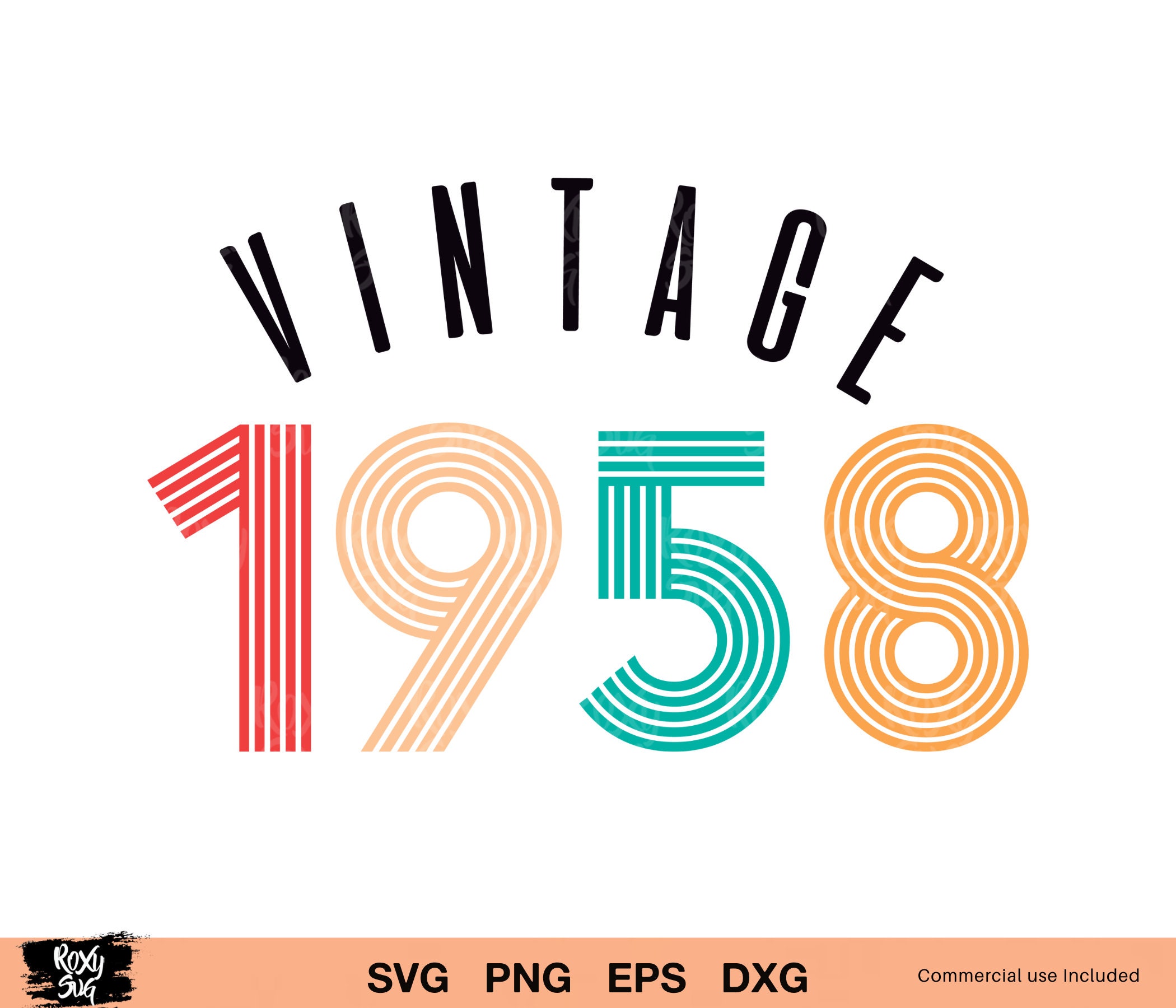 Vintage 1958 Svg Vintage Birthday Svg Vintage Svg 1958 - Etsy