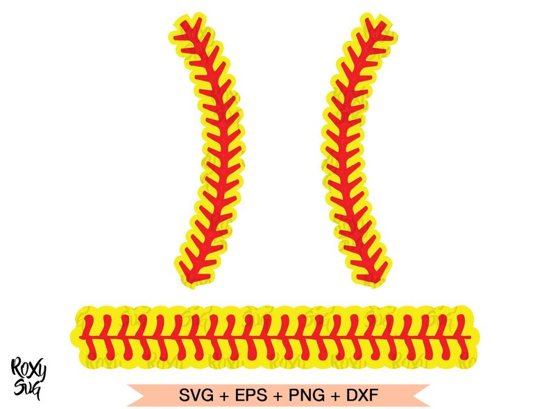 Baseball Stitches SVG Cutting Files Yellow Baseball Stitches Etsy