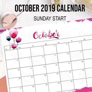 October 2019 Calendar October Printable 2019 October Calendar 2019 ...