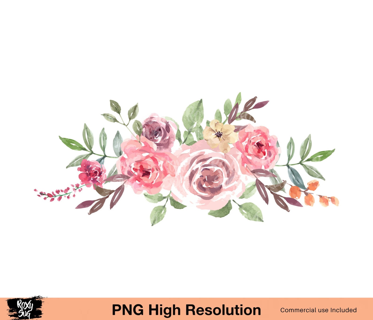 Watercolor Crown Flower Png File Etsy