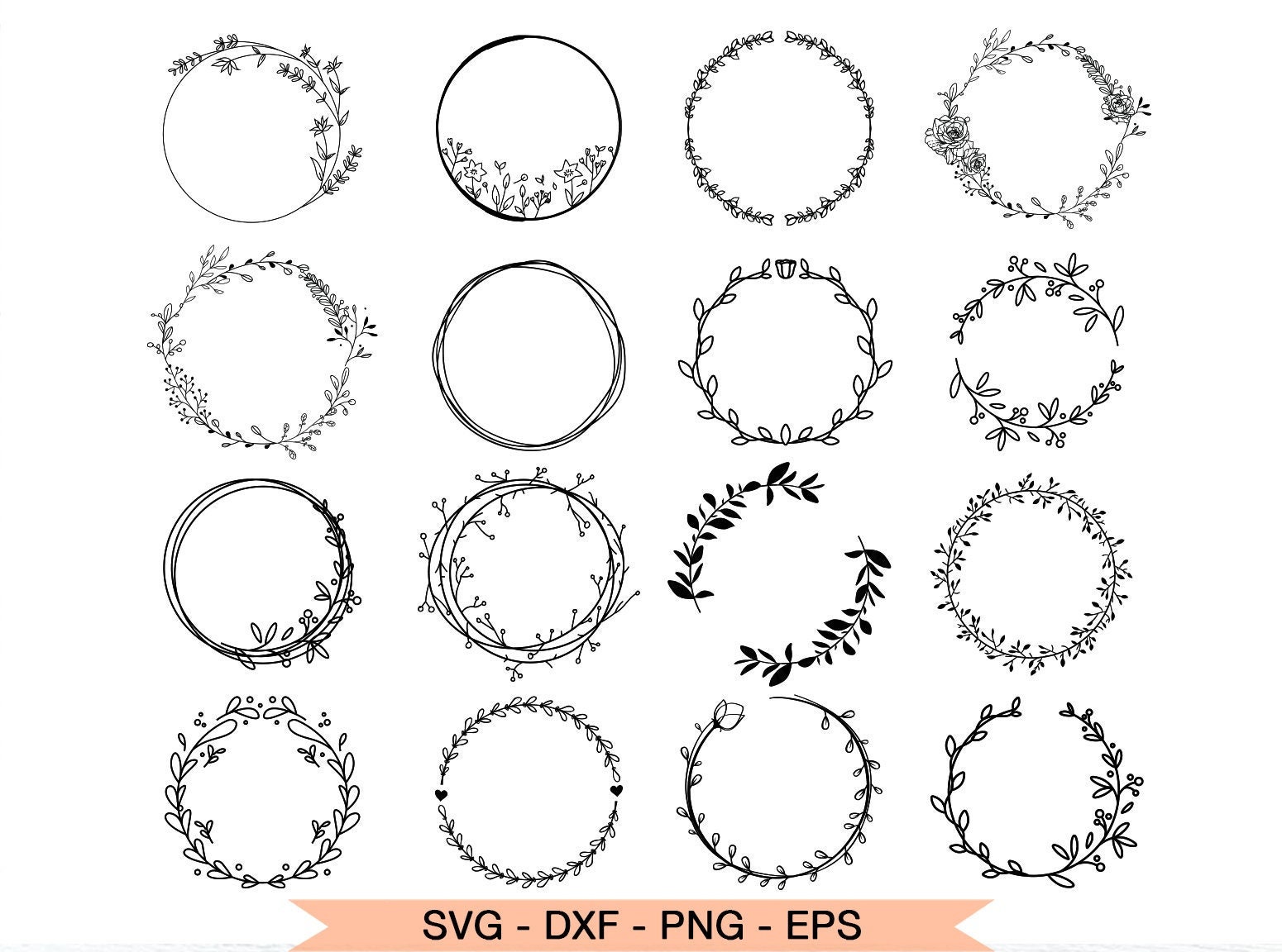 Wreath Svg Monogram Wreath Svg Leaves Monogram SVG Laurel - Etsy
