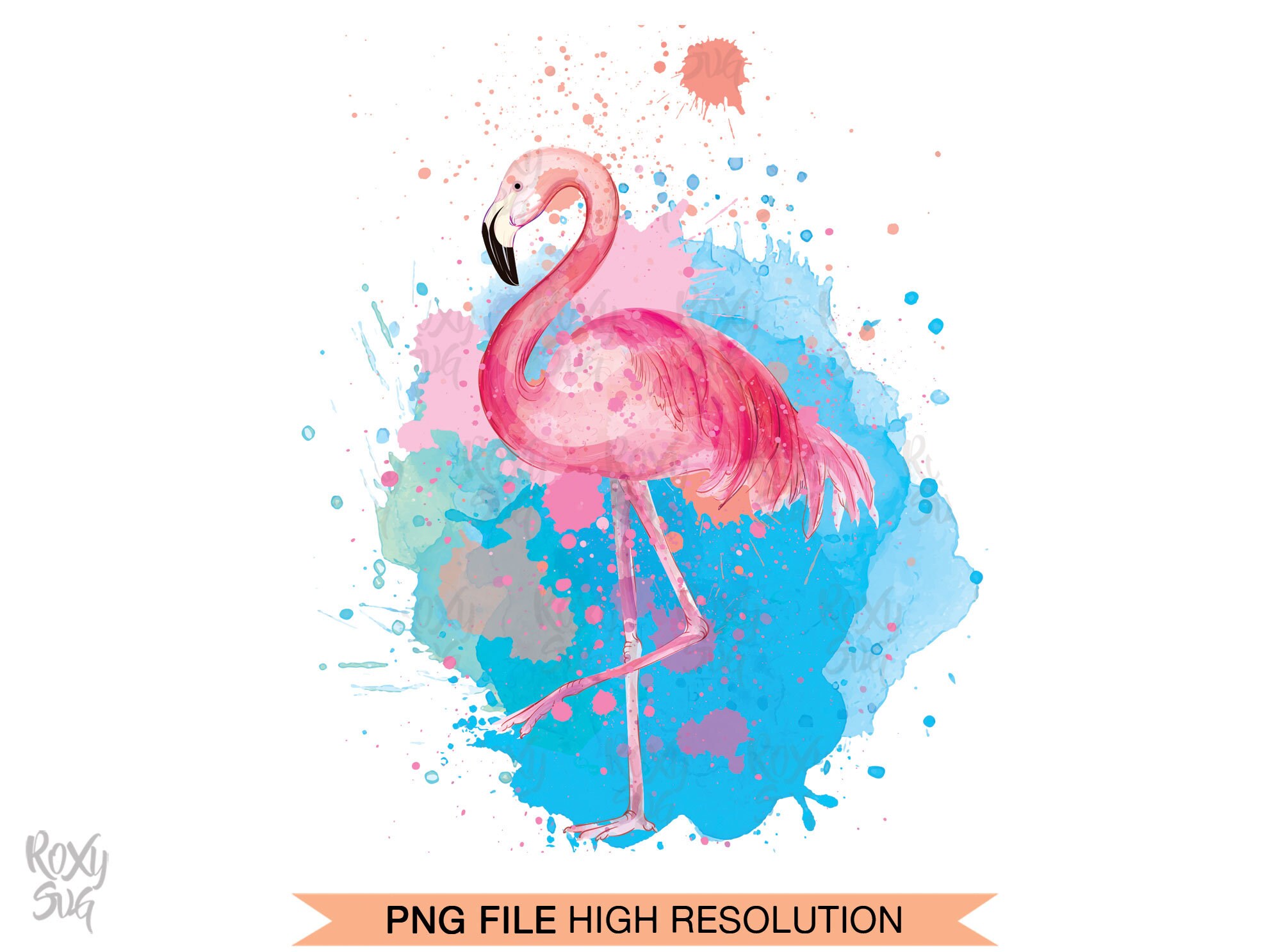 Flamingo Png Watercolor Flamingo Clipart Flamingo Clipart - Etsy