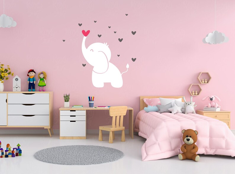 Download Baby Elephant SVG. elephant hearts Nursery svg elephant | Etsy