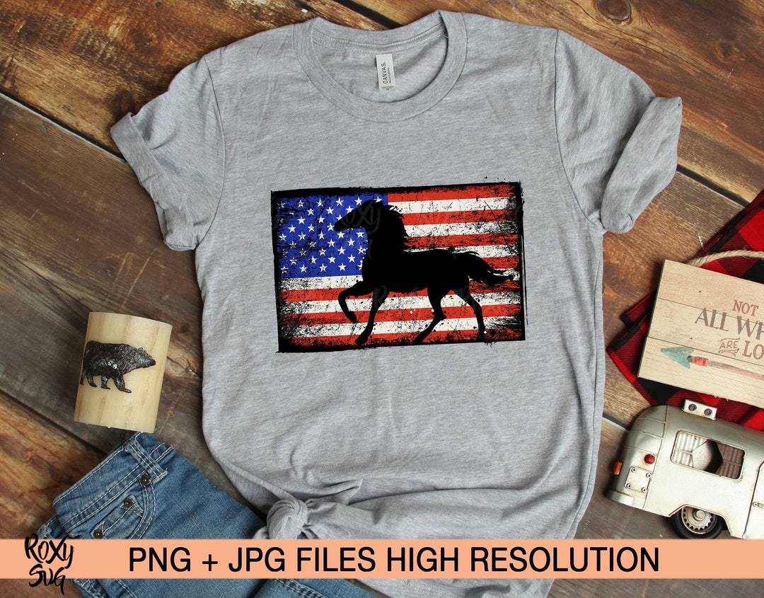 Horse Sublimation Designs Downloads American Flag Png 4th - Etsy