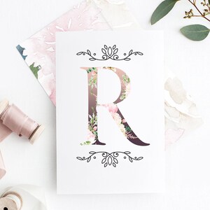Alphabet Letters Botanical Floral Alphabet Watercolor Floral - Etsy