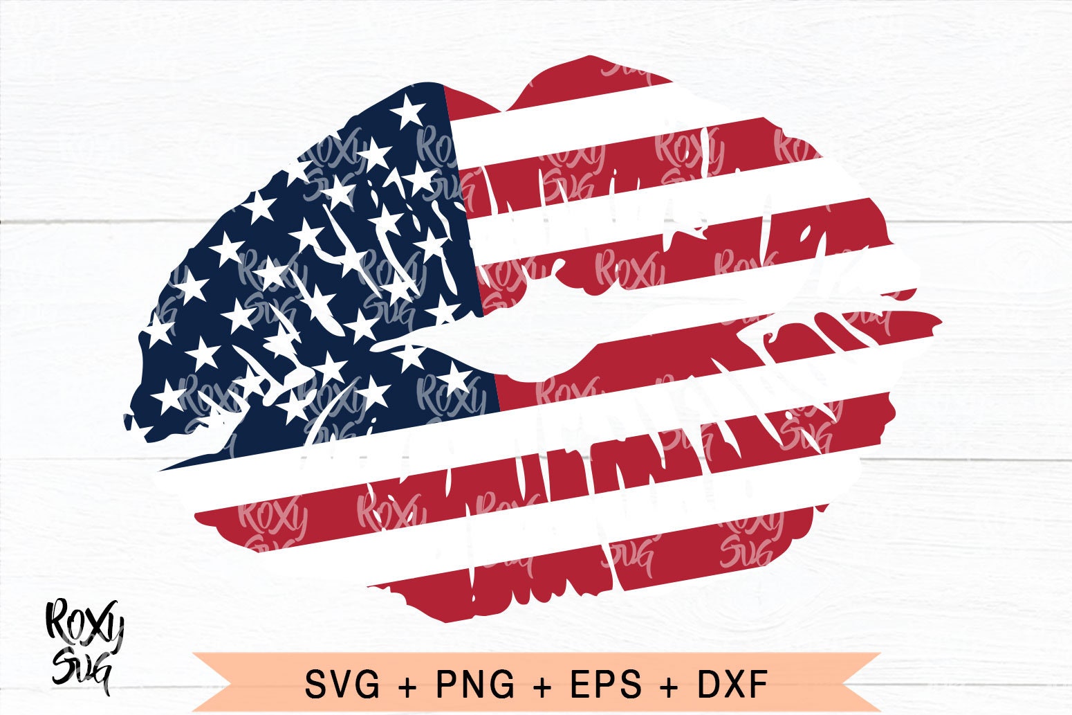 American Kiss Svg Patriotic Lips Svg Kiss Usa Svg 4th of Etsy