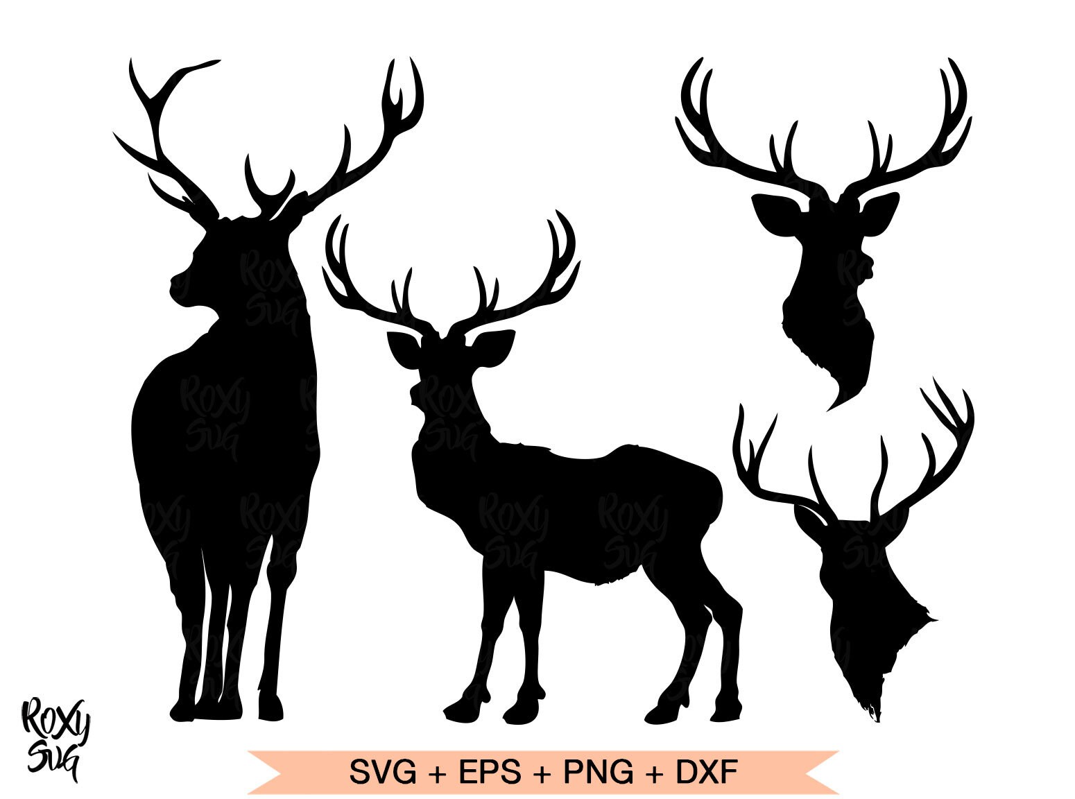 colección de siluetas de animales con cuernos ciervo ciervo alce caribú  5184876 Vector en Vecteezy