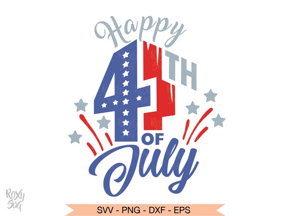 Happy 4th Of July Svg American Flag Patriotic Clipart Etsy