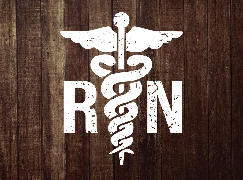 RN SVG Registered Nurse Logo for Cricut Caduceus svg RN Etsy