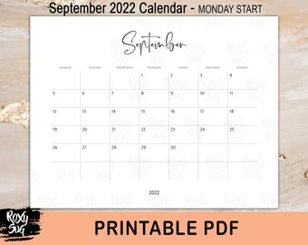 september calendar etsy