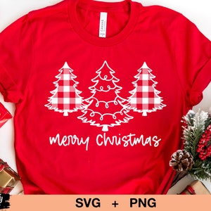 Plaid Christmas Trees Svg, Christmas Svg Files, Women's Christmas Shirt ...