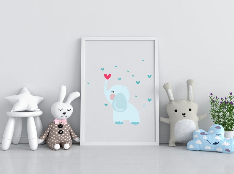 Baby Elephant SVG. elephant hearts Nursery svg elephant | Etsy