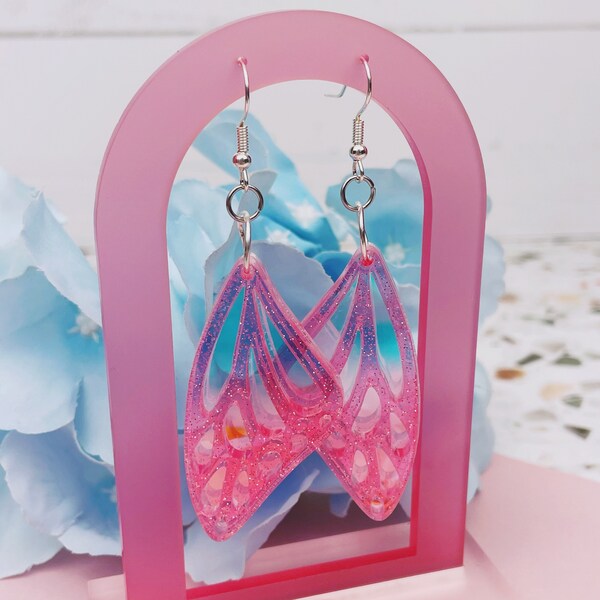 SOFT PINK WING EARRINGS
