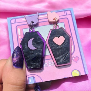Kawaii Coffin Pals | Mismatched OR Matching Stainless Steel Stud Earrings