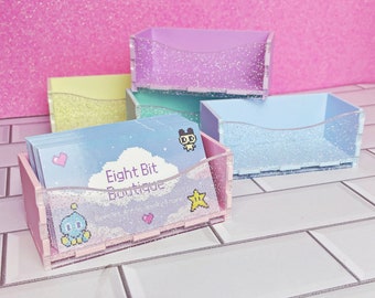 Pastel Holo Glitter Business Card Holder