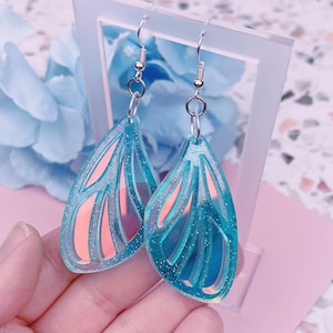 Mystic Blue Butterfly Wing Earrings // Hardware Upgrades Available!