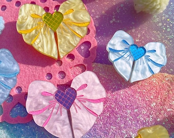 Magical Heart Bow Hair Clip // 2 Sizes To Choose From!