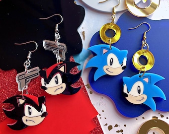 Hero or Dark Hedgehog Acrylic Earrings