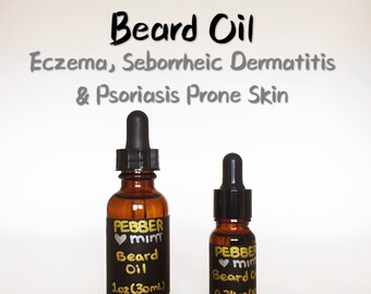 Beard Oil - Ideal for Eczema, Seborrheic Dermatitis & Psoriasis Prone Skin | All Natural, Itchy Oily Dry Mustache, Keratosis, Gifts for Men