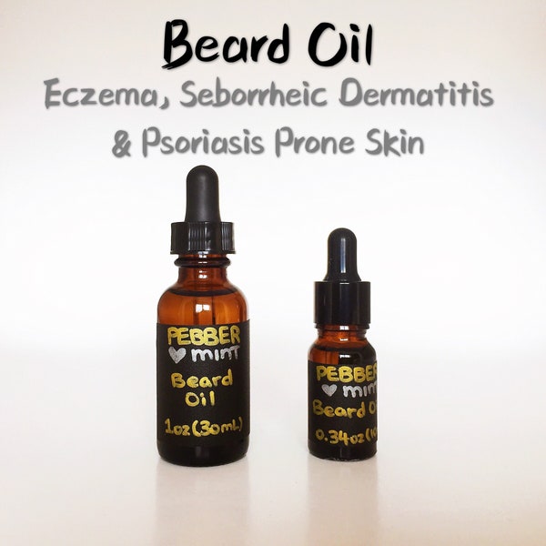 Beard Oil - Ideal for Eczema, Seborrheic Dermatitis & Psoriasis Prone Skin | All Natural, Itchy Oily Dry Mustache, Keratosis, Gifts for Men